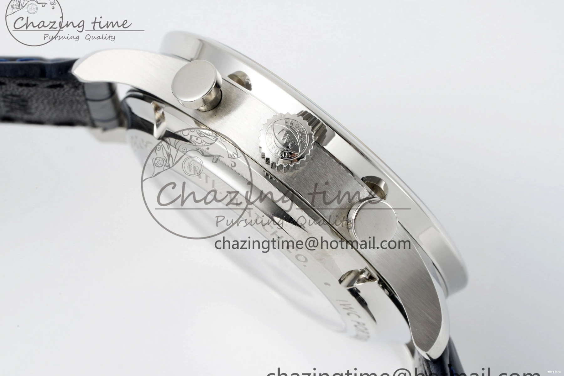 MIROTIME 0408 Portuguese Chrono IW3716 RSF 1:1 Best Edition Blue Dial on Black Leather Strap A RelaxedFit 7045